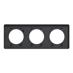 Plaque de finition Odace Touch S540806KB Kvadrat en tissus Ombre et liseré anthracite 3 postes