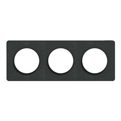 Plaque de finition Odace Touch S540806KB Kvadrat en tissus Ombre et liseré anthracite 3 postes