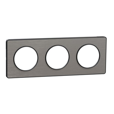 Plaque de finition Odace Touch S540806J Anthracite et aluminium brossé 3 postes Plaque de finition Odace Touch S540806J Anthracite et aluminium brossé 3 postes