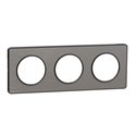 Plaque de finition Odace Touch S540806J Anthracite et aluminium brossé 3 postes
