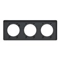 Plaque de finition Odace Touch S540806J Anthracite et aluminium brossé 3 postes