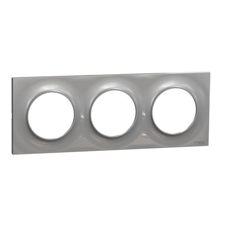 Plaque de finition Odace Styl S520706E Aluminium 3 postes Plaque de finition Odace Styl S520706E Aluminium 3 postes