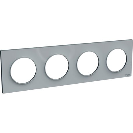 Plaque de finition Odace Styl S520708A1 Gris (Pantone 3C) 4 postes Plaque de finition Odace Styl S520708A1 Gris (Pantone 3C) 4 postes