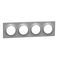 Plaque de finition Odace Styl S520708E Aluminium 4 postes