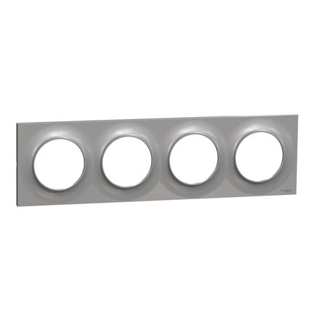 Plaque de finition Odace Styl S520708E Aluminium 4 postes Plaque de finition Odace Styl S520708E Aluminium 4 postes