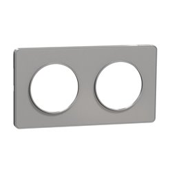Plaque de finition Odace Touch S530804 Aluminium 2 postes