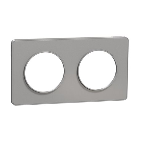 Plaque de finition Odace Touch S530804 Aluminium 2 postes Plaque de finition Odace Touch S530804 Aluminium 2 postes