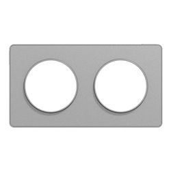 Plaque de finition Odace Touch S530804 Aluminium 2 postes