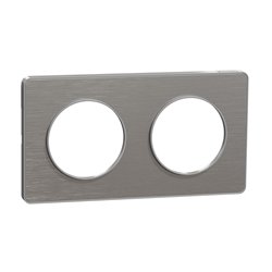 Plaque de finition Odace Touch S530804J Aluminium et aluminium brossé 2 postes