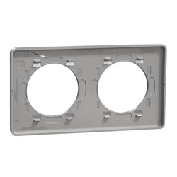 Plaque de finition Odace Touch S530804J Aluminium et aluminium brossé 2 postes