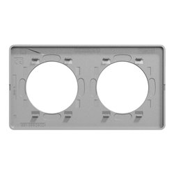 Plaque de finition Odace Touch S530804KB Kvadrat en tissus Ombre liseré aluminium 2 postes