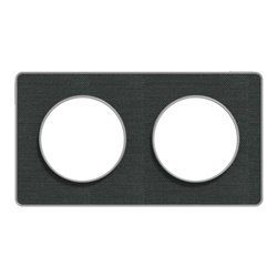 Plaque de finition Odace Touch S530804KB Kvadrat en tissus Ombre liseré aluminium 2 postes