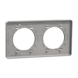 Plaque de finition Odace Touch S530804KG Kvadrat en tissus Perle liseré aluminium 2 postes