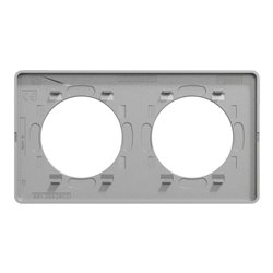 Plaque de finition Odace Touch S530804KG Kvadrat en tissus Perle liseré aluminium 2 postes
