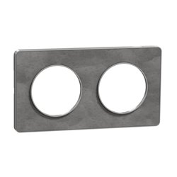 Plaque de finition Odace Touch S530804V Aluminium et ardoise 2 postes