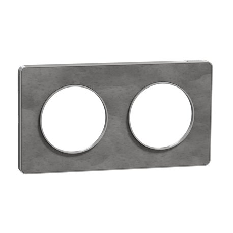 Plaque de finition Odace Touch S530804V Aluminium et ardoise 2 postes Plaque de finition Odace Touch S530804V Aluminium et ardoise 2 postes
