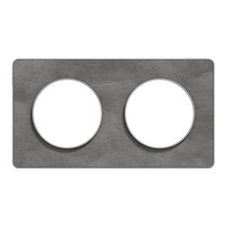 Plaque de finition Odace Touch S530804V Aluminium et ardoise 2 postes