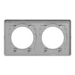 Plaque de finition Odace Touch S530804V Aluminium et ardoise 2 postes