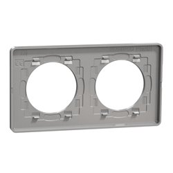 Plaque de finition Odace Touch S530804V Aluminium et ardoise 2 postes