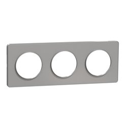 Plaque de finition Odace Touch S530806 Aluminium 3 postes