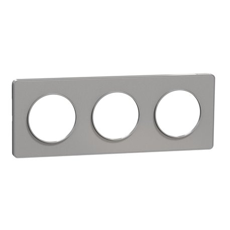 Plaque de finition Odace Touch S530806 Aluminium 3 postes Plaque de finition Odace Touch S530806 Aluminium 3 postes