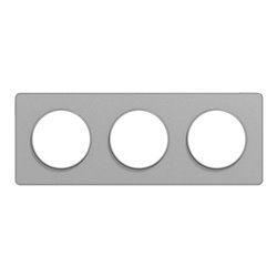Plaque de finition Odace Touch S530806 Aluminium 3 postes