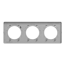 Plaque de finition Odace Touch S530806 Aluminium 3 postes