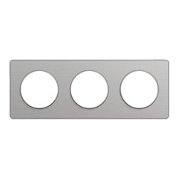 Plaque de finition Odace Touch S530806J Aluminium et aluminium brossé 3 postes
