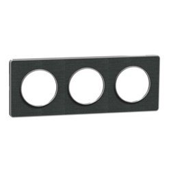 Plaque de finition Odace Touch S530806KB Kvadrat en tissus Ombre liseré aluminium 3 postes