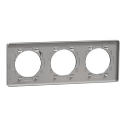 Plaque de finition Odace Touch S530806KG Kvadrat en tissus Perle liseré aluminium 3 postes