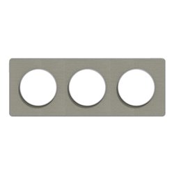 Plaque de finition Odace Touch S530806KG Kvadrat en tissus Perle liseré aluminium 3 postes