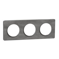 Plaque de finition Odace Touch S530806V Aluminium et ardoise 3 postes