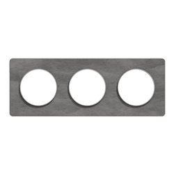 Plaque de finition Odace Touch S530806V Aluminium et ardoise 3 postes