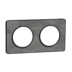 Plaque de finition Odace Touch S540804V Anthracite et ardoise 2 postes