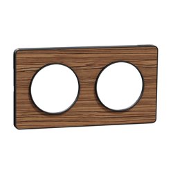 Plaque de finition Odace Touch S540804P4 Anthracite et zingana 2 postes