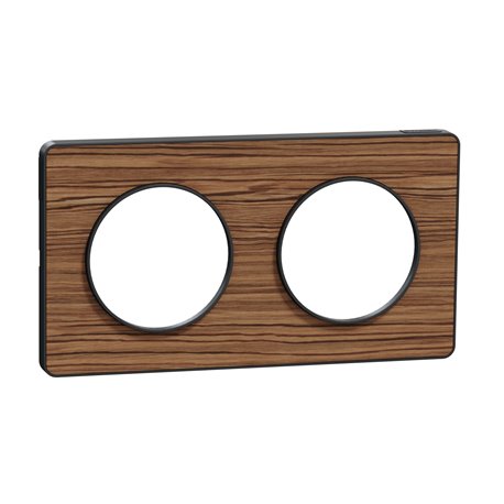 Plaque de finition Odace Touch S540804P4 Anthracite et zingana 2 postes Plaque de finition Odace Touch S540804P4 Anthracite et zingana 2 postes