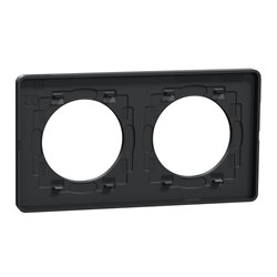Plaque de finition Odace Touch S540804P4 Anthracite et zingana 2 postes
