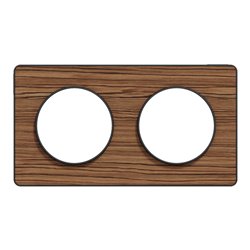 Plaque de finition Odace Touch S540804P4 Anthracite et zingana 2 postes