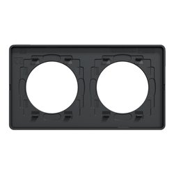 Plaque de finition Odace Touch S540804P4 Anthracite et zingana 2 postes