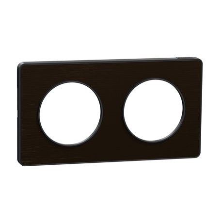 Plaque de finition Odace Touch S540804L Bronze brossé et anthracite 2 postes Plaque de finition Odace Touch S540804L Bronze brossé et anthracite 2 postes