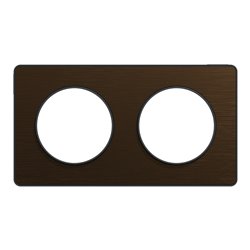 Plaque de finition Odace Touch S540804L Bronze brossé et anthracite 2 postes
