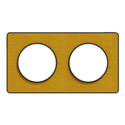 Plaque de finition Odace Touch S540804KY Kvadrat en tissus Ocre et liseré anthracite 2 postes