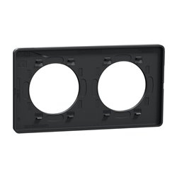 Plaque de finition Odace Touch S540804KG Kvadrat en tissus Perle et liseré anthracite 2 postes