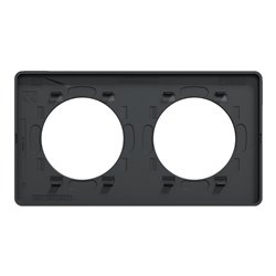 Plaque de finition Odace Touch S540804KG Kvadrat en tissus Perle et liseré anthracite 2 postes