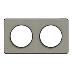 Plaque de finition Odace Touch S540804KG Kvadrat en tissus Perle et liseré anthracite 2 postes