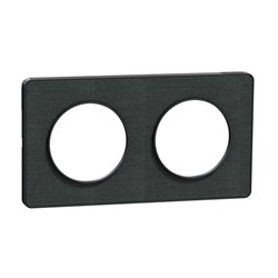 Plaque de finition Odace Touch S540804KB Kvadrat en tissus Ombre et liseré anthracite 2 postes