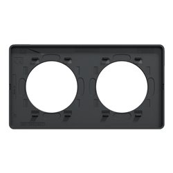 Plaque de finition Odace Touch S540804KB Kvadrat en tissus Ombre et liseré anthracite 2 postes
