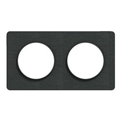 Plaque de finition Odace Touch S540804KB Kvadrat en tissus Ombre et liseré anthracite 2 postes