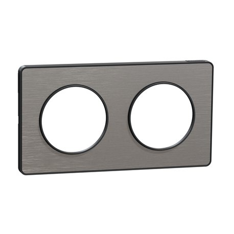 Plaque de finition Odace Touch S540804J Anthracite et aluminium brossé 2 postes Plaque de finition Odace Touch S540804J Anthracite et aluminium brossé 2 postes
