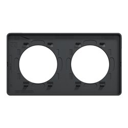 Plaque de finition Odace Touch S540804J Anthracite et aluminium brossé 2 postes